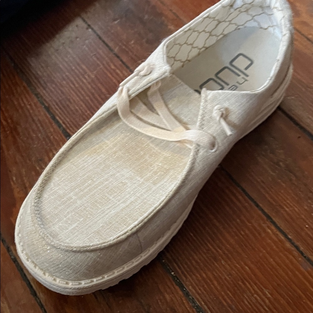 Hey Dude Women's Cream(sparkling gold)Casual Shoes